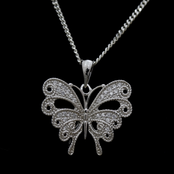 Butterfly Pendant with Chain - Picture 1 of 2